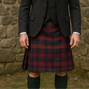 Scottish highland kilt authentic woven tartan